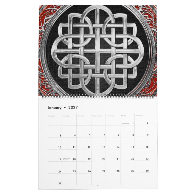 [100] Sacred Celtic Silver Knot Cross Calendar (Jan 2027)