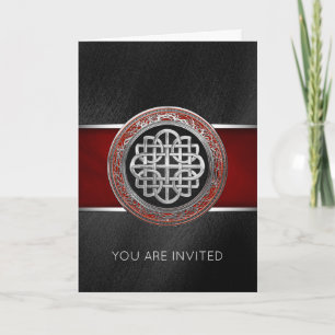 [100] Sacred Celtic Silver Knot Cross Invitation