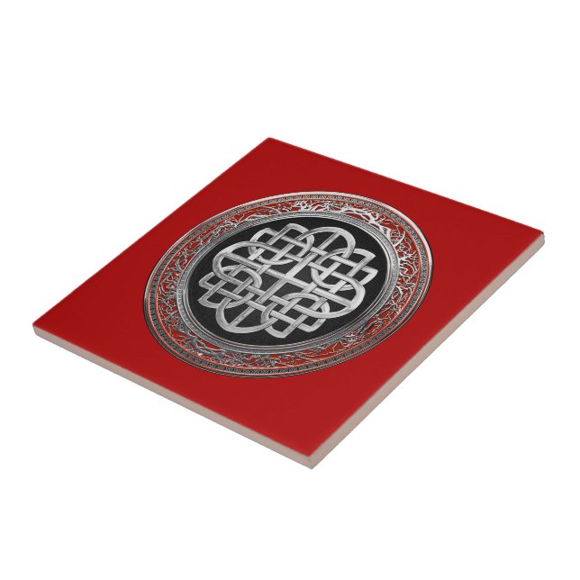 [100] Sacred Celtic Silver Knot Cross Tile (Side)