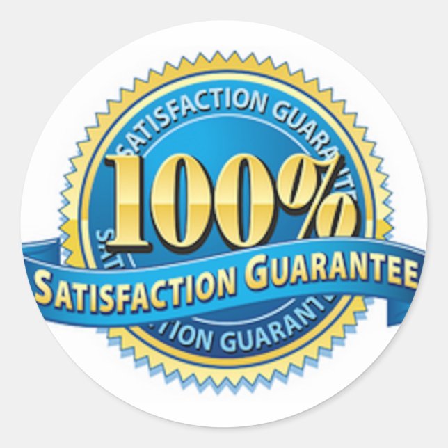 100% Satisfaction Guarantee Stickers (Front)