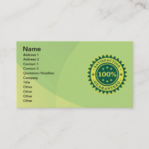 100% Satisfaction Guaranteed Sticker Business Card