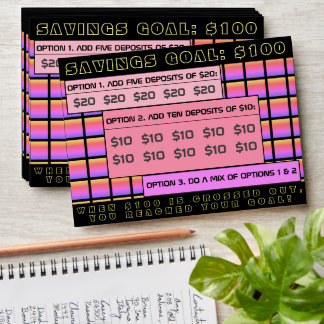 $100 Savings Goal Money Rainbow Space Envelope