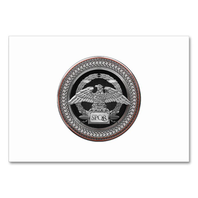 [100] Silver Roman Imperial Eagle over Medallion Table Number (Front)