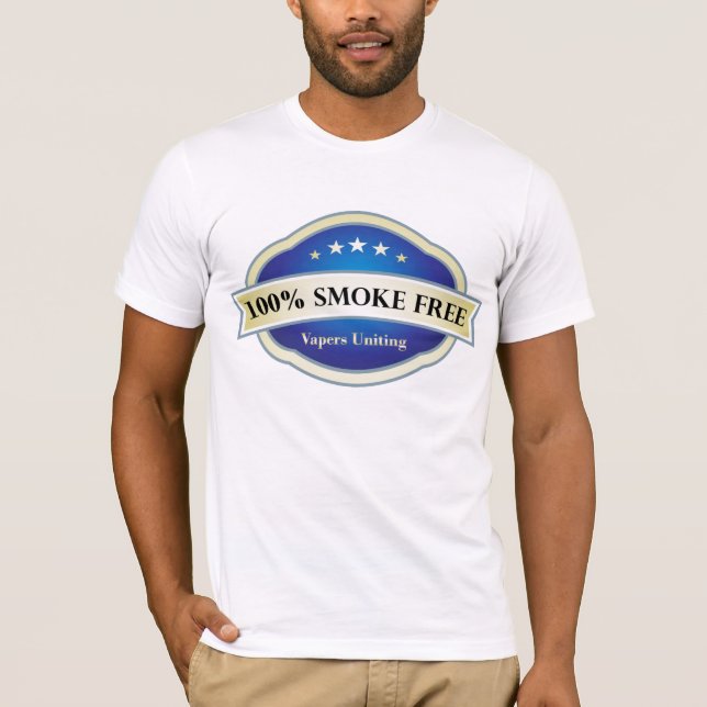 100% Smoke Free, Vapers Uniting T-Shirt (Front)