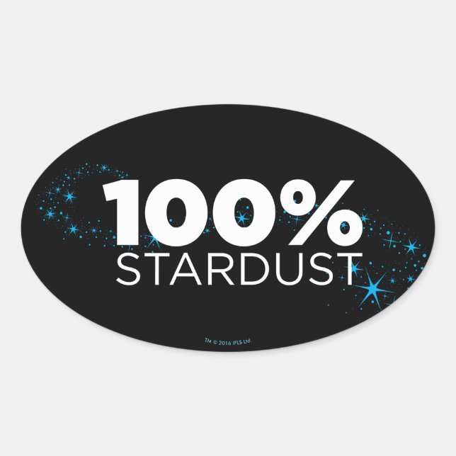 100% Stardust Oval Sticker (Front)