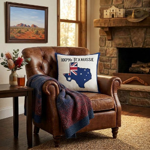 100% Texaussie Throw Pillow