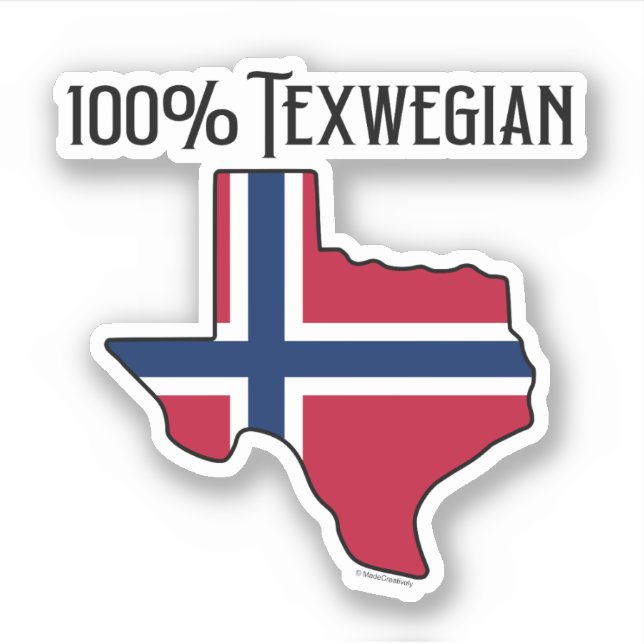 100% Texwegian Custom-Cut Vinyl Sticker (Front)
