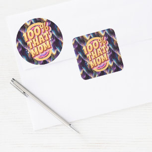 100% That Mum Abstract Pattern Square Sticker
