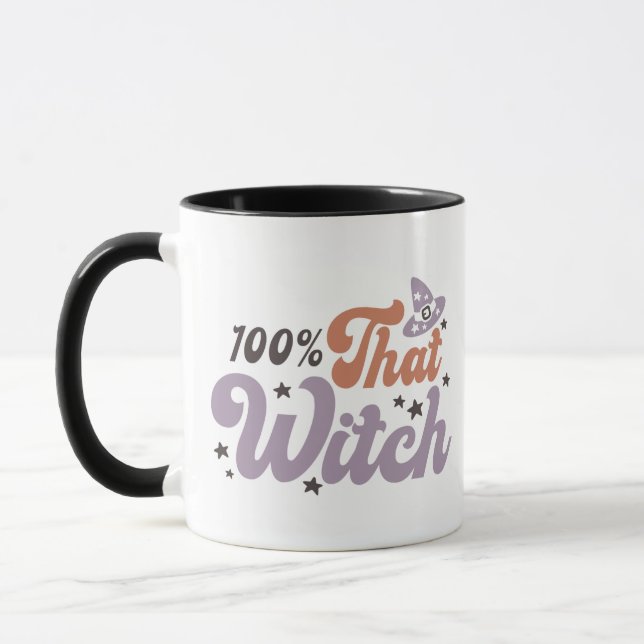 100% That Witch Funny White Halloween Mug (Left)