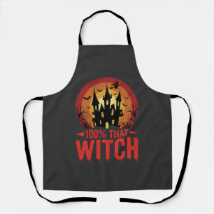 100% That Witch Halloween Castle Apron