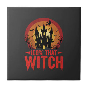 100% That Witch Halloween Castle Tile