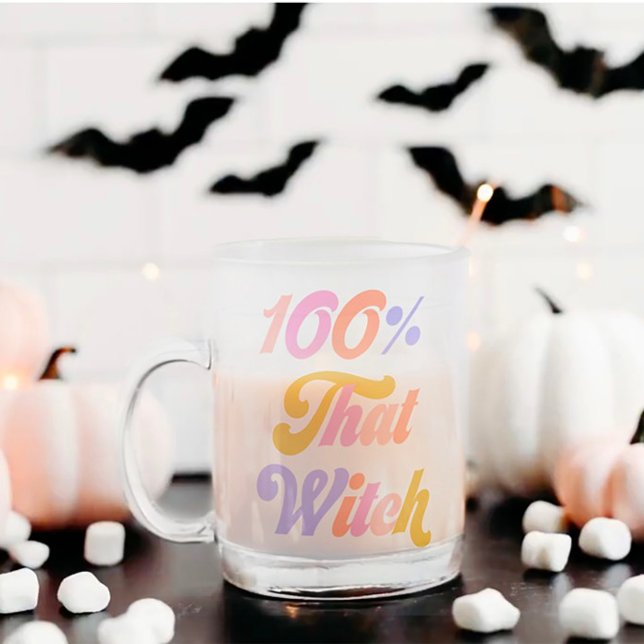 100% That Witch | Retro Frosted Glass Coffee Mug (Creator Uploaded)