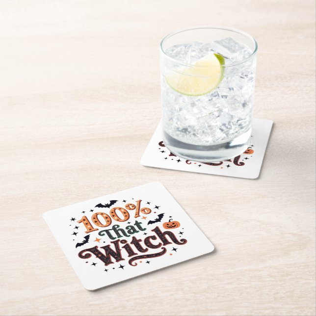 100% That Witch Square Paper Coaster (Insitu)