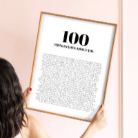 100 Things I Love About You Modern Minimalist