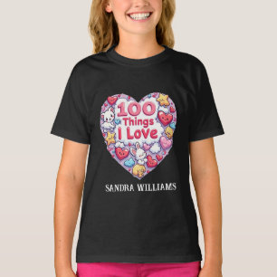 100 Things I Love" Kawaii Design - Cute T-Shirt