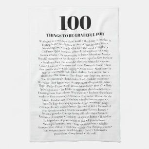 100 Things To Be Grateful For Customisable Gift  Tea Towel