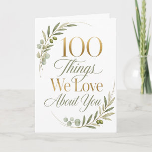 100 Things We Love About You Card