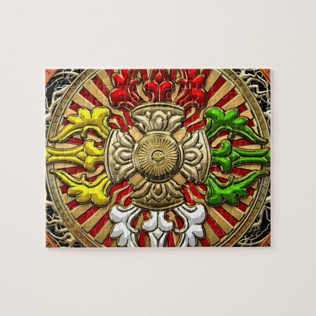 [100] Tibetan Double Dorje Mandala Jigsaw Puzzle (Horizontal)