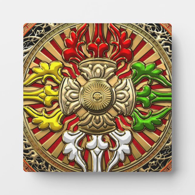 [100] Tibetan Double Dorje Mandala Plaque (Front)