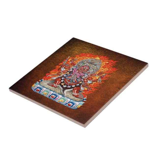 [100] Tibetan Thangka  - Wrathful Deity Hayagriva Tile (Side)