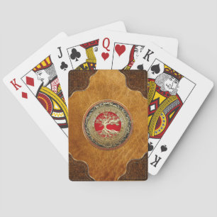 [100] Treasure Trove: Celtic Tree of Life [Gold] Playing Cards