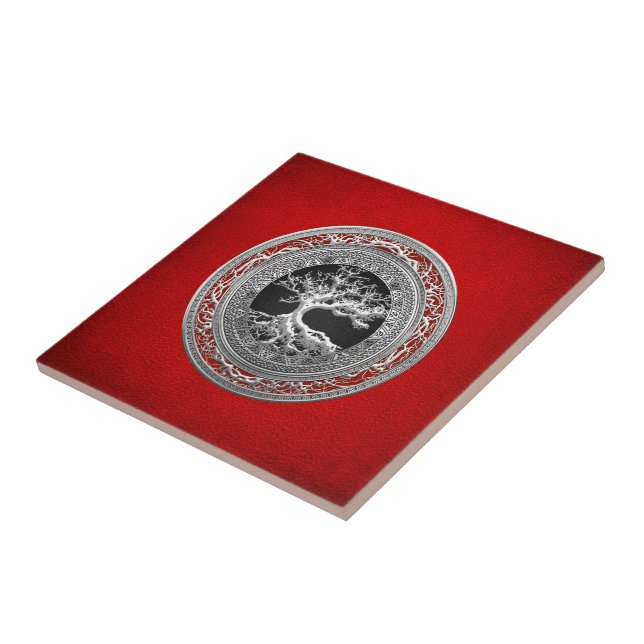 [100] Treasure Trove: Celtic Tree of Life [Silver] Tile (Side)