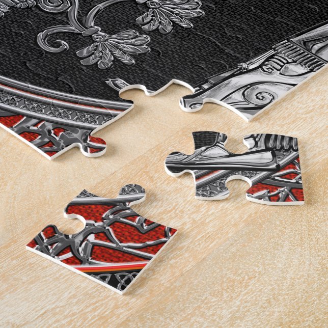 [100] Two Silver Ninurtas with Tree of Life Jigsaw Puzzle (Side)