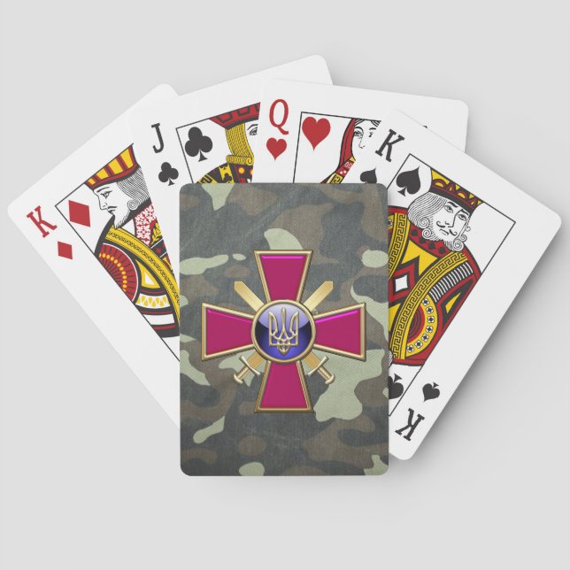 [100] Ukrainian Ground Forces Emblem Playing Cards (Back)