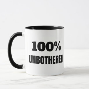 100% Unbothered Sassy Quote Monogram Mug