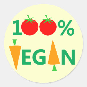 100% Vegan Witty Stickers For Vegetarian Activists