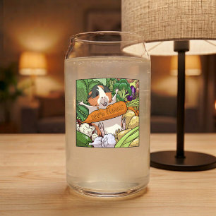 100% Veggie Happy Guinea Pig With Carrot Can Glass