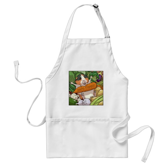 100% Veggie Happy Guinea Pig With Carrot Standard Apron (Front)