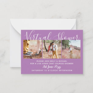 100  Virtual Shower PHOTO Wedding Live Chat Budget Advice Card