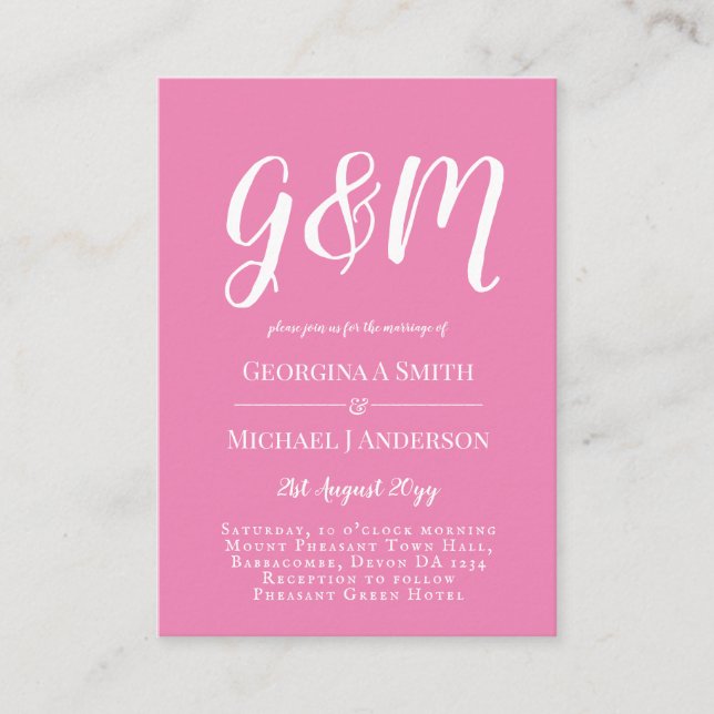 100 x Budget PHOTO Wedding Invitations with ENVL. (Front)