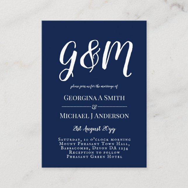 100 x Budget PHOTO Wedding Invitations with ENVL. (Front)