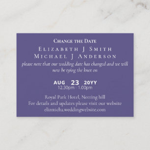 100 x PHOTO Change of Date Postponement incl ENVL. Advice Card