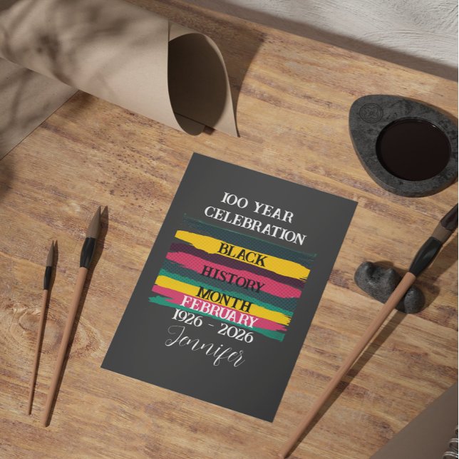 100 year celebration black history month 2026 postcard (Creator Uploaded)