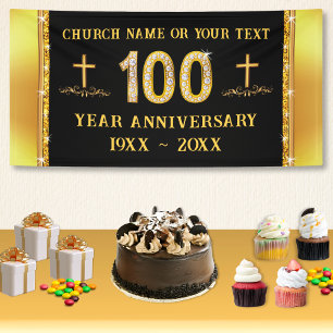 100 Year Church Anniversary Themes, Black and Gold Banner