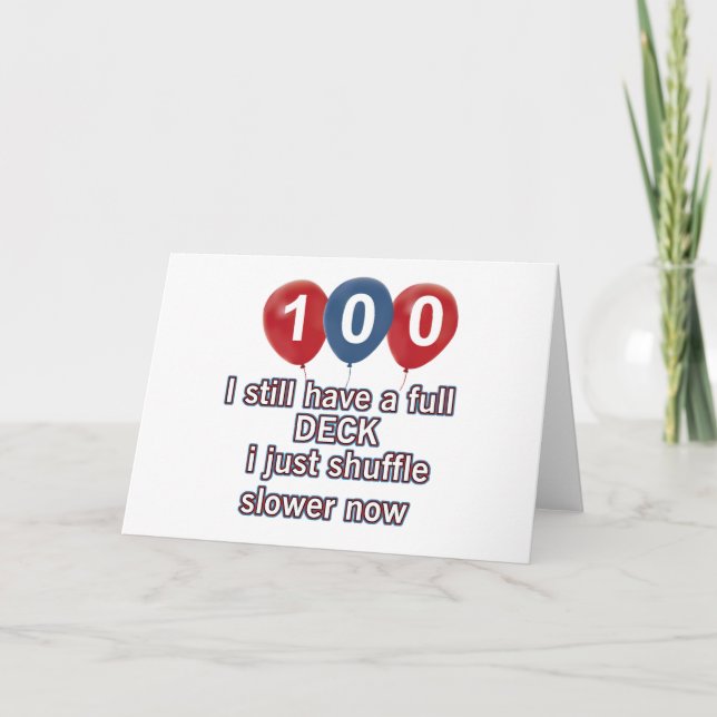 100 year funny birthday designs card (Front)