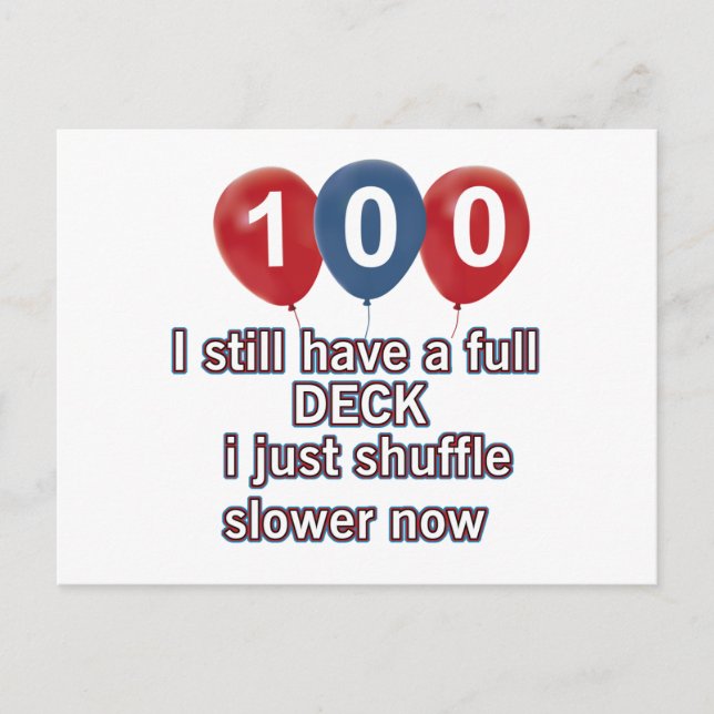 100 year funny birthday designs postcard (Front)