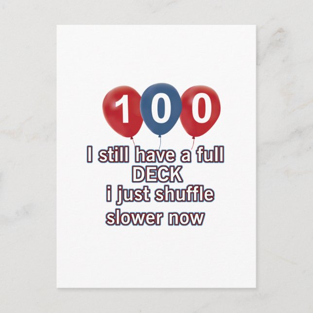 100 year funny birthday designs postcard (Front)