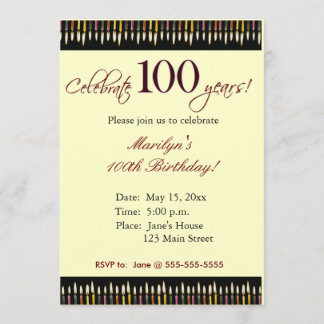 100 Year old Birthday party invitation