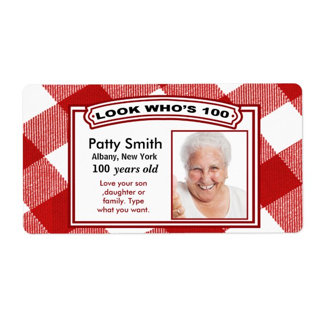 100 Year Old Sticker Labels - Easy to Customise (Front)