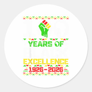 100 Years Black Excellence Centennial Classic Round Sticker