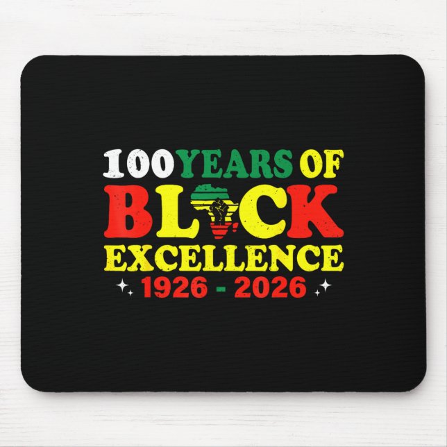 100 Years Black Excellence History Artwork Mouse Pad (Front)