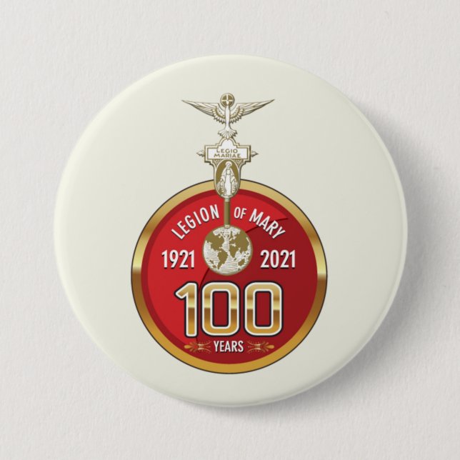100 years Legion of Mary, Legion of Mary 7.5 Cm Round Badge (Front)