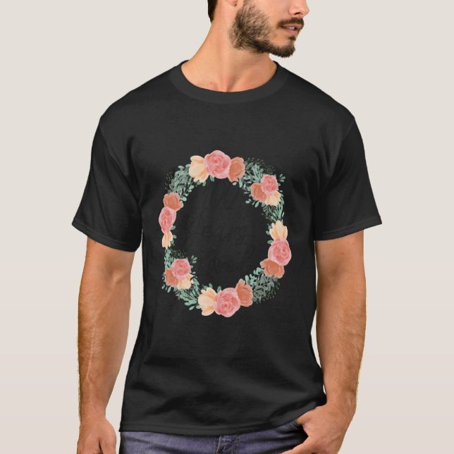 100 Years Loved 100 Florals 100Th Bday T-Shirt (Front)