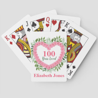 100 Years Loved 100th Birthday Playing Cards