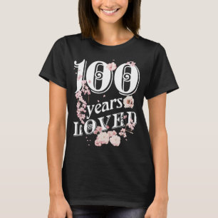 100 Years Loved Grandma 100th Birthday Crew Cute M T-Shirt