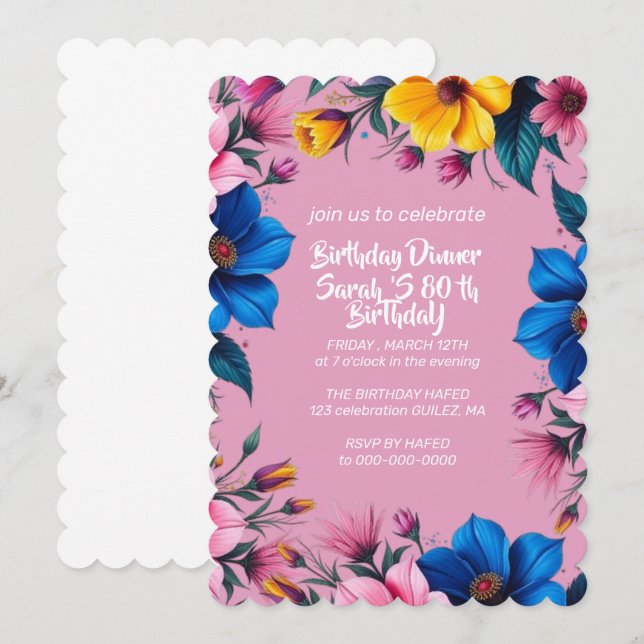 100 Years Loved Invitation 100th Birthday Invitati (Front/Back)